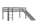 Bed - Gray Wood, W 35.4 x D 78.7 x H 44.9 in