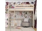 Bed - Beige Oak Wood, W 81.9 x D 34.6 x H 76.8 in
