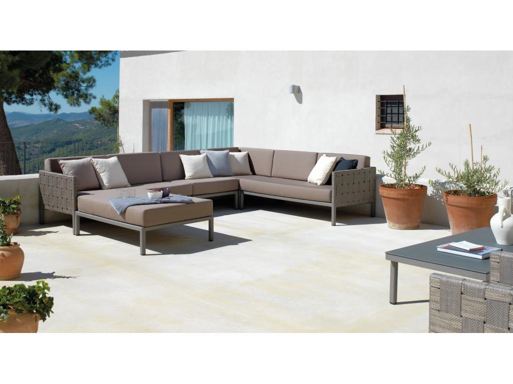 Sofa - Taupe Aluminum, W 50.4 x D 31.9 x H 24.4 in