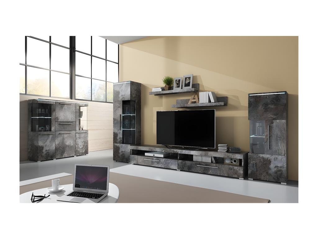 Set of 2 Shelfs - Light Gray Wood, W 35.4 x D 7.9 x H 5.9 in