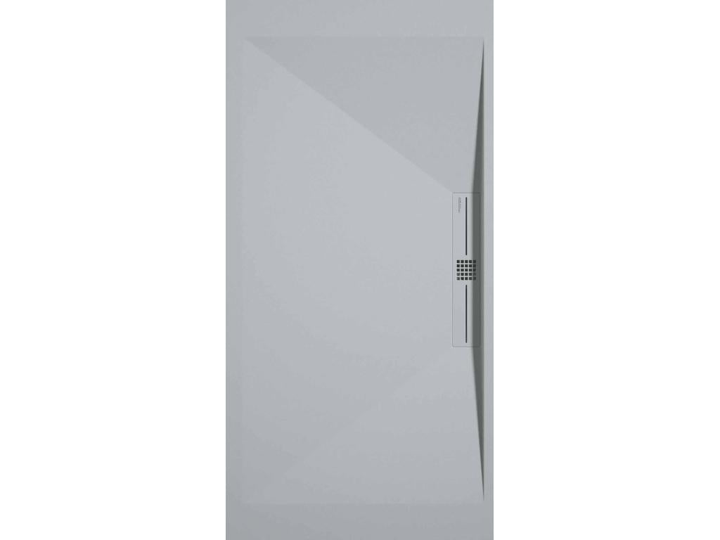 Shower Tray - Light Gray Resin, W 59.1 x D 31.5 x H 1.2 in