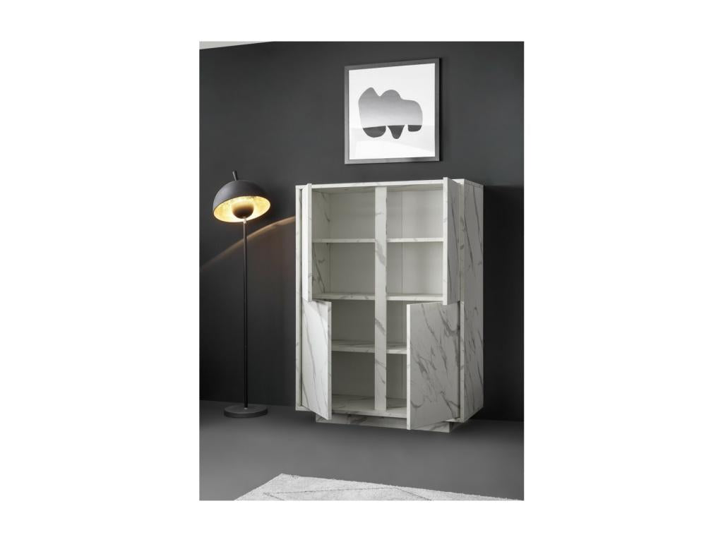 Sideboard - White Wood, W 36.2 x D 16.9 x H 57.1 in