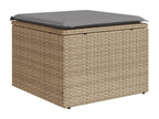 8-Piece Outdoor Patio Set with Cushions - Black Resin, W 21.7 x D 24.4 x H 27.2 in