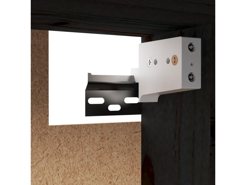 Wardrobe - Black Wood, W 17.7 x D 11.8 x H 13.8 in