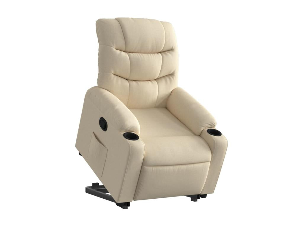 Armchair - Creme Polyester Fabric, W 29.7 x D 36.6 x H 39.2 in