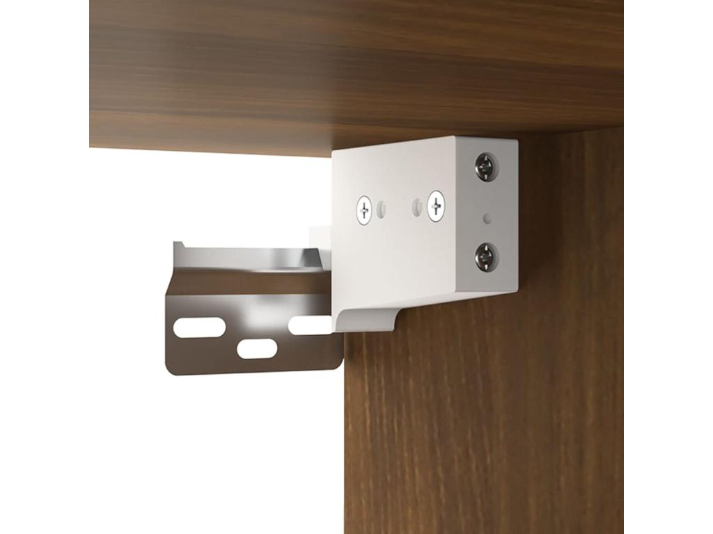 Set of 6 Cabinets - Brown Wood, W 31.5 x D 11.8 x H 11.8 in