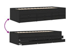 Bed - Black Engineered Wood, W 79.9 x D 40 x H 17.9 in