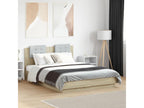 Bed Frame with Headboard - Brown Engineered Wood, W 76 x D 56.3 x H 33.1 in