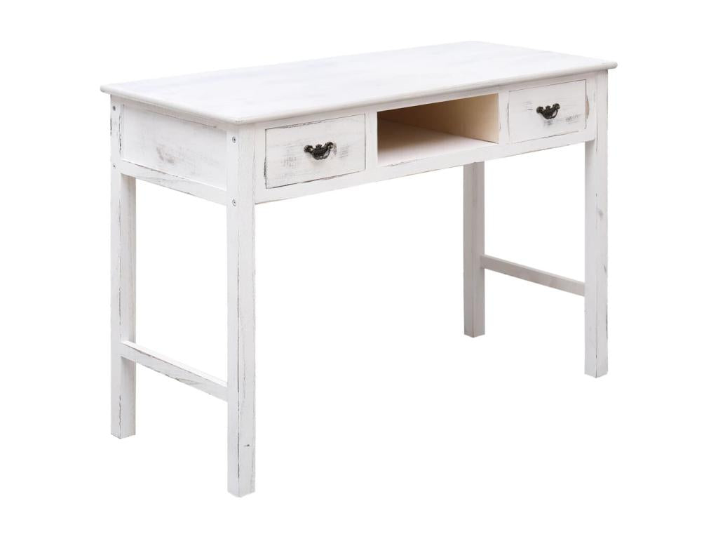 Table - White Wood, W 43.3 x D 17.7 x H 29.9 in