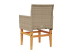 Set of 2 Chairs - Brown Rattan, W 21.7 x D 21.7 x H 14.6 in