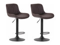 Set of 2 Stools - Brown Faux Leather, W 19.7 x D 19.7 x H 33.9 in