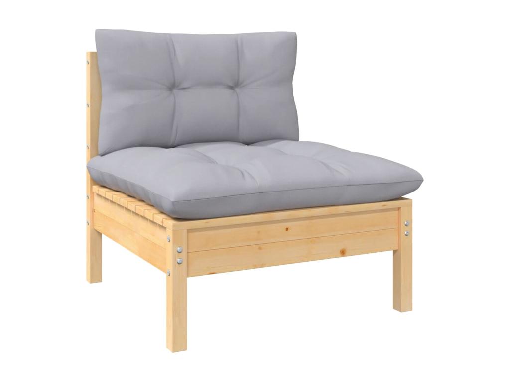 3-Piece Outdoor Patio Set with Cushions - White Wood, W 25 x D 25 x H 24.6 in