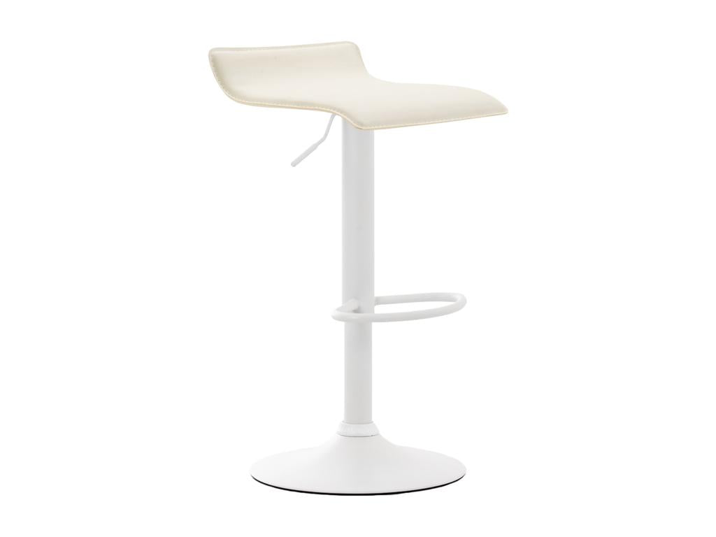 Bar Stool - Creme Faux Leather, W 14.2 x D 15.4 x H 24.8 in