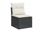 9-Piece Outdoor Patio Set with Cushions - Black Resin, W 24.4 x D 27.2 x H 24.4 in