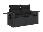 6-Piece Outdoor Patio Set with Cushions - Beige Resin, W 24.4 x D 24.4 x H 27.2 in