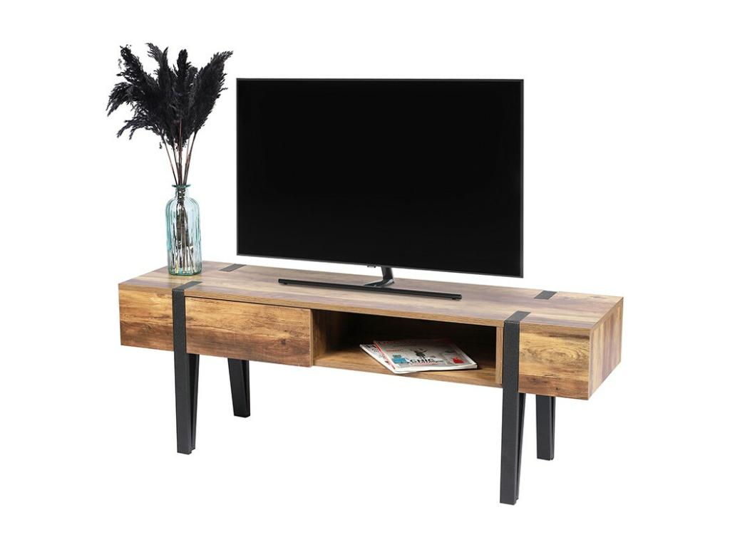 TV Stand - Brown Engineered Wood, W 55.1 x D 15.7 x H 19.7 in