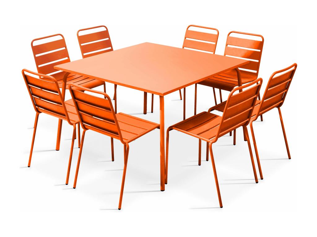 Outdoor Table - Gray Steel, W 51.2 x D 31.9 x H 28 in