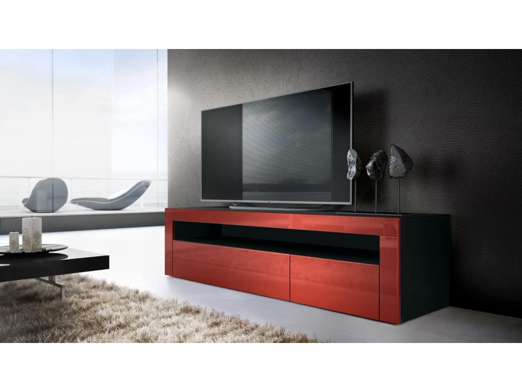 Cabinet - Black Engineered Wood, W 61 x D 15.7 x H 18.1 in