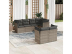 7-Piece Outdoor Patio Set with Cushions - Black Resin, W 24.4 x D 24.4 x H 27.2 in