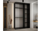 Sliding Door Wardrobe - Black Engineered Wood, W 59.1 x D 17.7 x H 92.5 in