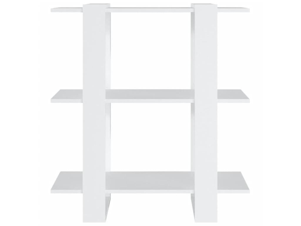 Bookcase - White Wood, W 31.5 x D 11.8 x H 34.3 in