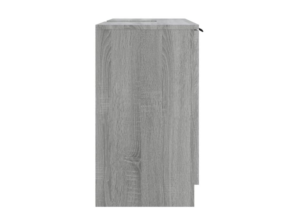 Wardrobe - Gray Wood, W 25.4 x D 13.2 x H 23.2 in