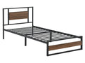 Bed - Black Metal, W 82.3 x D 37 x H 33.7 in