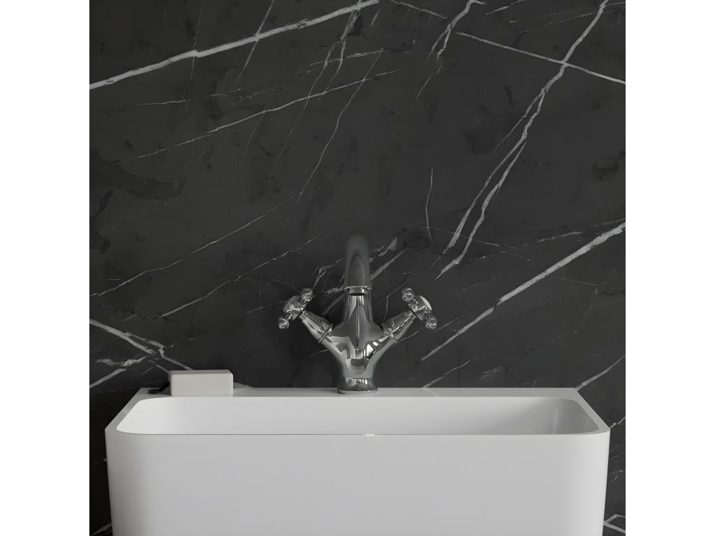 Retro Bathroom Faucet - Silver Metal, W 7.5 x D 7.5 x H 7.5 in