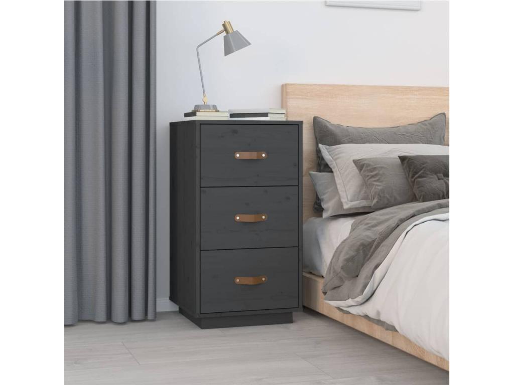 Set of 2 Tables - Gray Wood, W 15.7 x D 15.7 x H 29.5 in