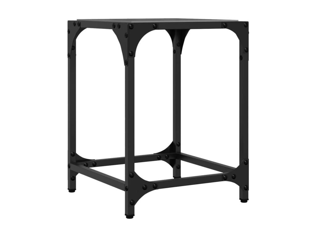 Set of 2 Tables - Black Engineered Wood, W 11.8 x D 11.8 x H 15.7 in