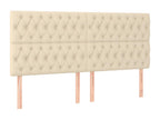 Set of 4 Beds - Creme Polyester Fabric, W 78.7 x D 2.8 x H 50.4 in