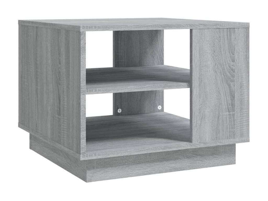 Coffee Table - Gray Wood, W 21.7 x D 21.7 x H 16.9 in