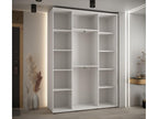 Sliding Door Wardrobe - White Engineered Wood, W 70.9 x D 17.7 x H 92.5 in