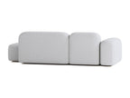 Modular Sofa - Light Gray Polyester Fabric, Engineered Wood, W 98.4 x D 42.1 x H 27.6 in