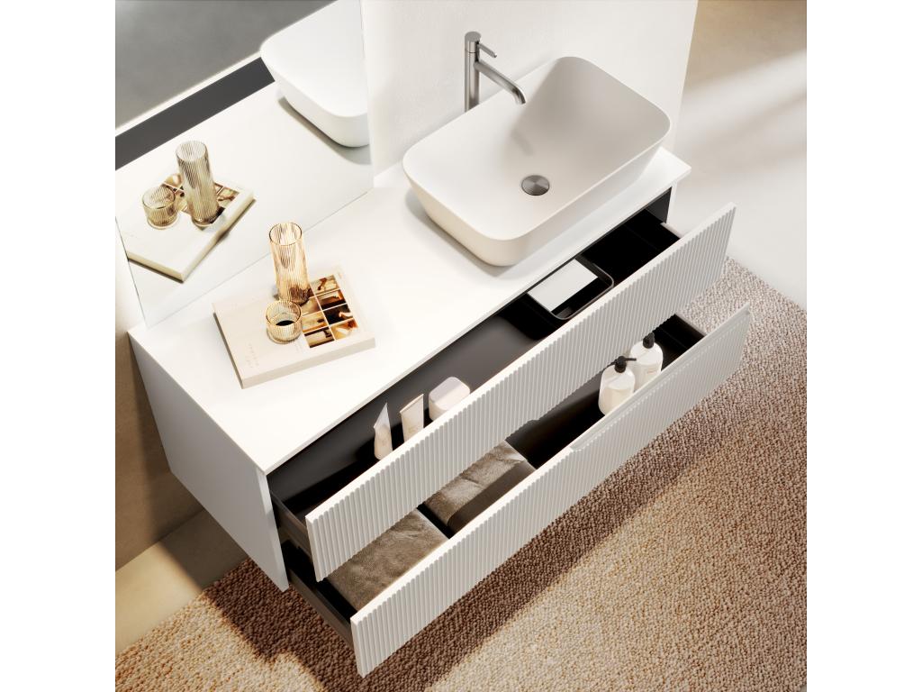 Set of 4 Home Items - White Engineered Wood, W 47.2 x D 17.7 x H 74.8 in