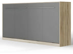 Bed - Gray Wood, W 35.4 x D 43.7 x H 78.7 in