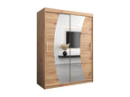 Sliding Door Wardrobe - Brown Engineered Wood, W 59.1 x D 24.4 x H 78.7 in