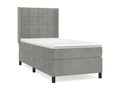 Bed Frame with Mattress - White Velvet, W 79.9 x D 40.6 x H 46.5 in