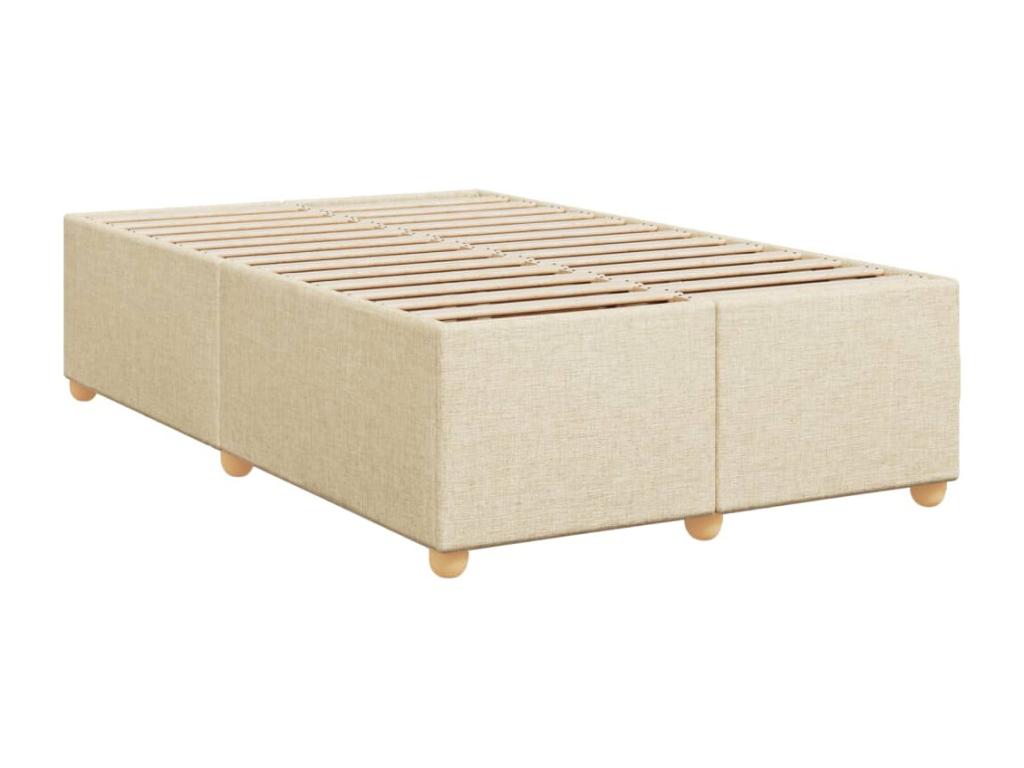 Bed Frame with Mattress - Creme Wood, W 74.8 x D 47.2 x H 39.6 in
