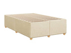 Bed Frame with Mattress - Creme Wood, W 74.8 x D 47.2 x H 39.6 in