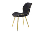 Set of 2 Chairs - Gold Engineered Wood, W 22.8 x D 18.1 x H 30.3 in