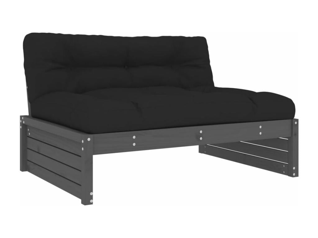 6-Piece Outdoor Patio Set with Cushions - Natural Wood, W 24.4 x D 12.4 x H 20.5 in