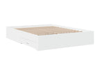 Bed Frame with Mattress - White Wood, W 79.9 x D 56.3 x H 12.6 in