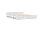 Bed - White Wood, W 79.9 x D 79.9 x H 17.7 in
