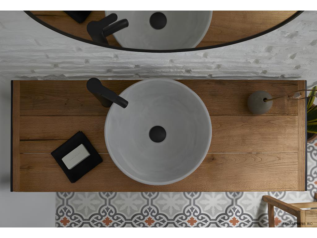 Bathroom Faucet - Gray, W 15.7 x D 15.7 x H 5.9 in