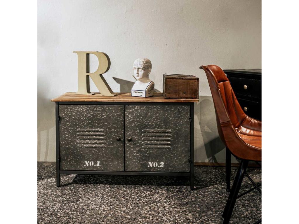 Sideboard - Black Wood, W 35.8 x D 13 x H 22.8 in