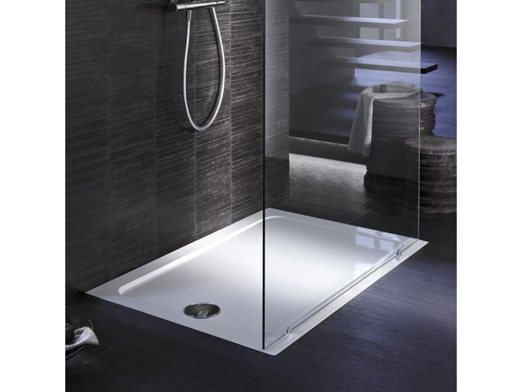 Shower Tray - White Ceramic, W 55.1 x D 39.4 x H 1.6 in