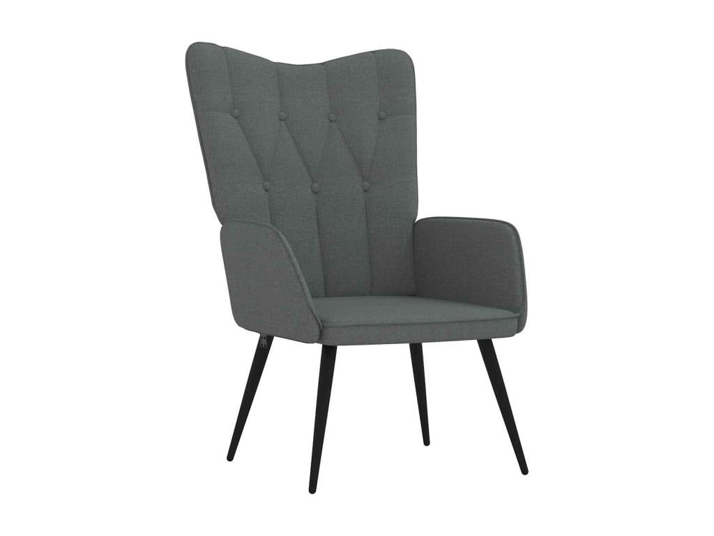 Armchair - Gray Polyester Fabric, W 24 x D 27.6 x H 38 in
