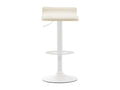 Bar Stool - Creme Faux Leather, W 14.2 x D 15.4 x H 24.8 in