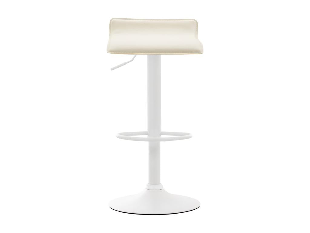 Bar Stool - Creme Faux Leather, W 14.2 x D 15.4 x H 24.8 in